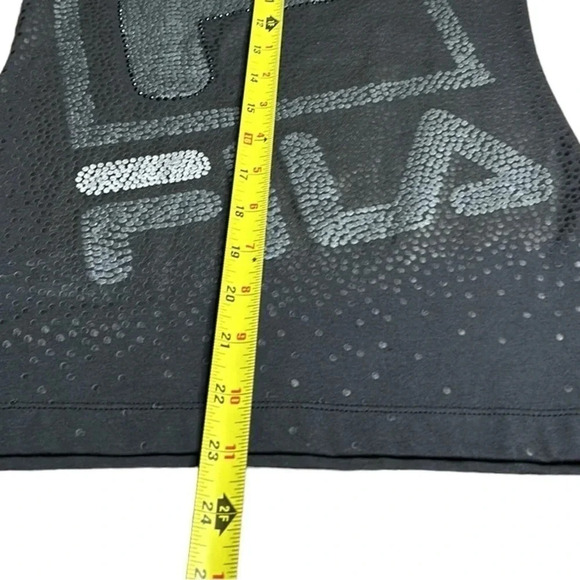Y2K  vintage FILA  XS  fitted t shirt , NWT ,Black,beaded logo,large print - Picture 6 of 11